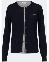 Miu Miu - Layered Cashmere Cardigan - Lyst