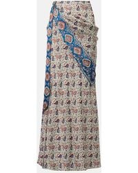 Rabanne - Paisley Satin Maxi Skirt - Lyst