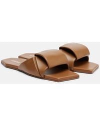 Loewe - Origami Leather Slides - Lyst