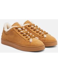 Tod's - Classic Shearling-Lined Suede Sneakers - Lyst