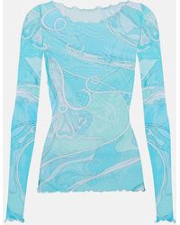 PUCCI - Orchidee Sheer Top - Lyst