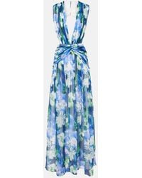 Costarellos - Floral Cutout Silk Georgette Gown - Lyst