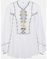 Isabel Marant - Silekiage Embroidered Cotton Top - Lyst