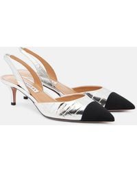 Aquazzura - Milanese Metallic Leather Slingback Pumps - Lyst