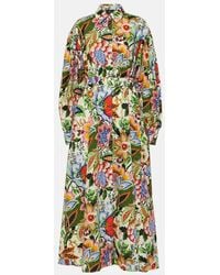 Etro - Printed Cotton Belted Midi Shirt Dress - Lyst