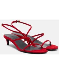 KHAITE - Loop 35 Suede Sandals - Lyst