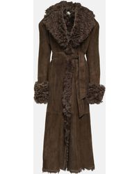 Magda Butrym - Suede And Shearling Coat - Lyst