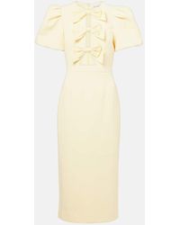 Rebecca Vallance - Annabelle Bow-Detail Crepe Midi Dress - Lyst