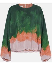 Dries Van Noten - Ombre Silk-Blend Top - Lyst
