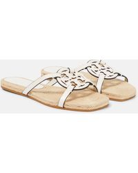 Tory Burch - Miller Leather And Jute Sandals - Lyst