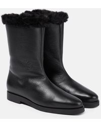 Totême - Faux Fur-lined Leather Ankle Boots - Lyst