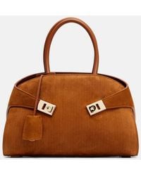 Ferragamo - Tote Bag Hug Medium Aus Veloursleder - Lyst