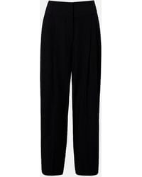 TOTEME - Pleated Cotton Wide-Leg Pants - Lyst