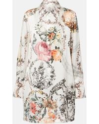 Camilla - Floral Silk Satin Shirt Dress - Lyst