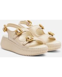Chloé - Nama Leather Platform Sandals - Lyst