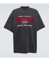Balenciaga Bedrucktes T-Shirt BB aus Baumwolle - Schwarz
