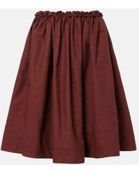 ShuShu/Tong - Ruffled Cotton Midi Skirt - Lyst