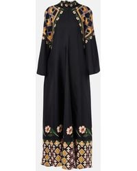 La DoubleJ - Magnifico Printed Silk Twill Maxi Dress - Lyst