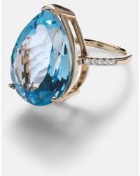 Mateo - 14Kt Ring With Topaz And Diamonds - Lyst