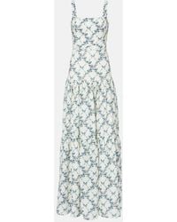 Agua Bendita - Robe Longue Lima Gloriosa En Lin A Fleurs - Lyst