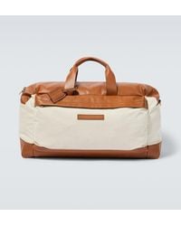 Brunello Cucinelli - Leather-trimmed Canvas Duffel Bag - Lyst