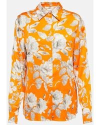 Erdem - Lillia Floral Satin Blouse - Lyst