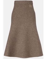 Burberry - Knitted Wool-Blend Midi Skirt - Lyst