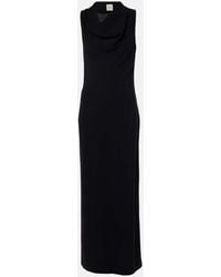 TOTEME - Draped Wool-Blend Maxi Dress - Lyst