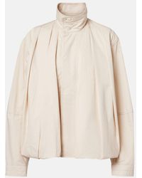 Lemaire - Pleated Cotton Satin Jacket - Lyst