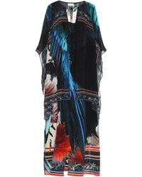 Camilla Bedruckter Kaftan aus Seide - Schwarz