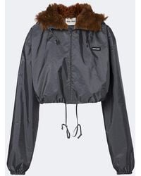 Miu Miu - Shearling-Trimmed Technical Jacket - Lyst