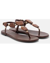 Gianvito Rossi - Beaded Leather Thong Sandals - Lyst