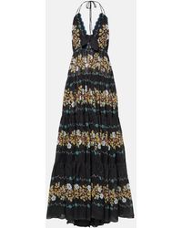 Etro - Vestido De Algodon Floral A Capas - Lyst