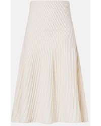 Alaïa - Wool And Cashmere Midi Skirt - Lyst