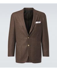 Kiton - Prince Of Wales Check Virgin Wool Blazer - Lyst