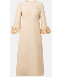 Valentino - Ruffled Crepe Couture Midi Dress - Lyst