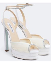 Aquazzura - Bridal Be Mine Embellished Platform Sandals - Lyst