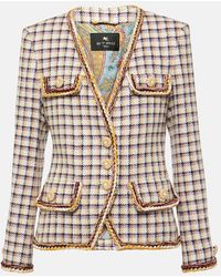 Etro - Checked Cotton-blend Jacket - Lyst