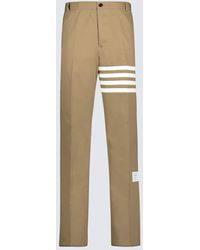 Thom Browne - Pantalones en sarga de algodon con 4-Bar - Lyst