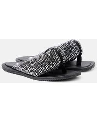 The Attico - Indie Embellished Leather Thong Sandals - Lyst