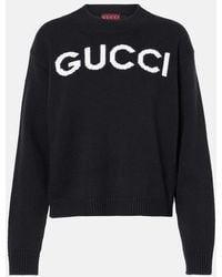 Gucci - Pullover Mit Intarsien-Logo - Lyst