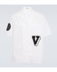 Valentino - Embroidered Cotton Bowling Shirt - Lyst