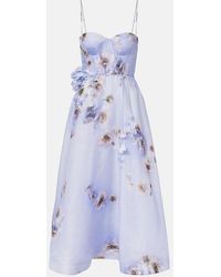 Zimmermann - Lilac Linen And Silk Dress - Lyst