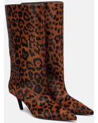 AMINA MUADDI - Fiona 60 Leopard-Print Calf Hair Ankle Boots - Lyst