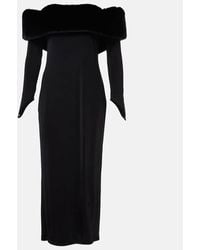 The New Arrivals Ilkyaz Ozel - Yazi Faux Fur-Trimmed Silk-Blend Gown - Lyst