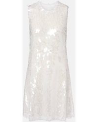 Norma Kamali - Minikleid Aus Mesh Mit Pailletten - Lyst