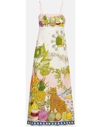 ALÉMAIS - Hazel Printed Linen-Blend Maxi Dress - Lyst