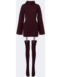 AYA MUSE - Cursa Ribbed-Knit Wool Minidress And Tights Set - Lyst