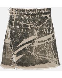 Rick Owens - Sisysnap Distressed Denim Miniskirt - Lyst