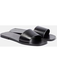 The Row - Link Leather Slides - Lyst